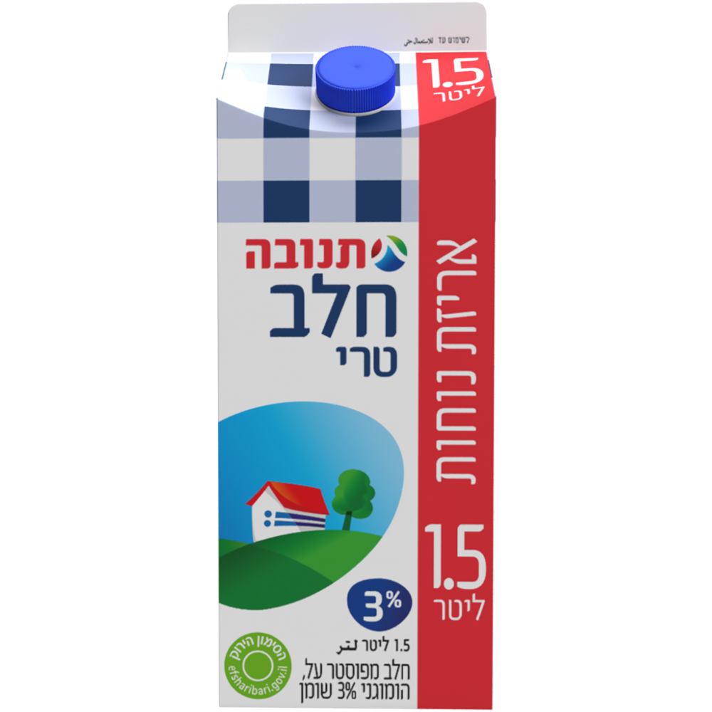 חלב 3% קרטון 1.5ל תנובה