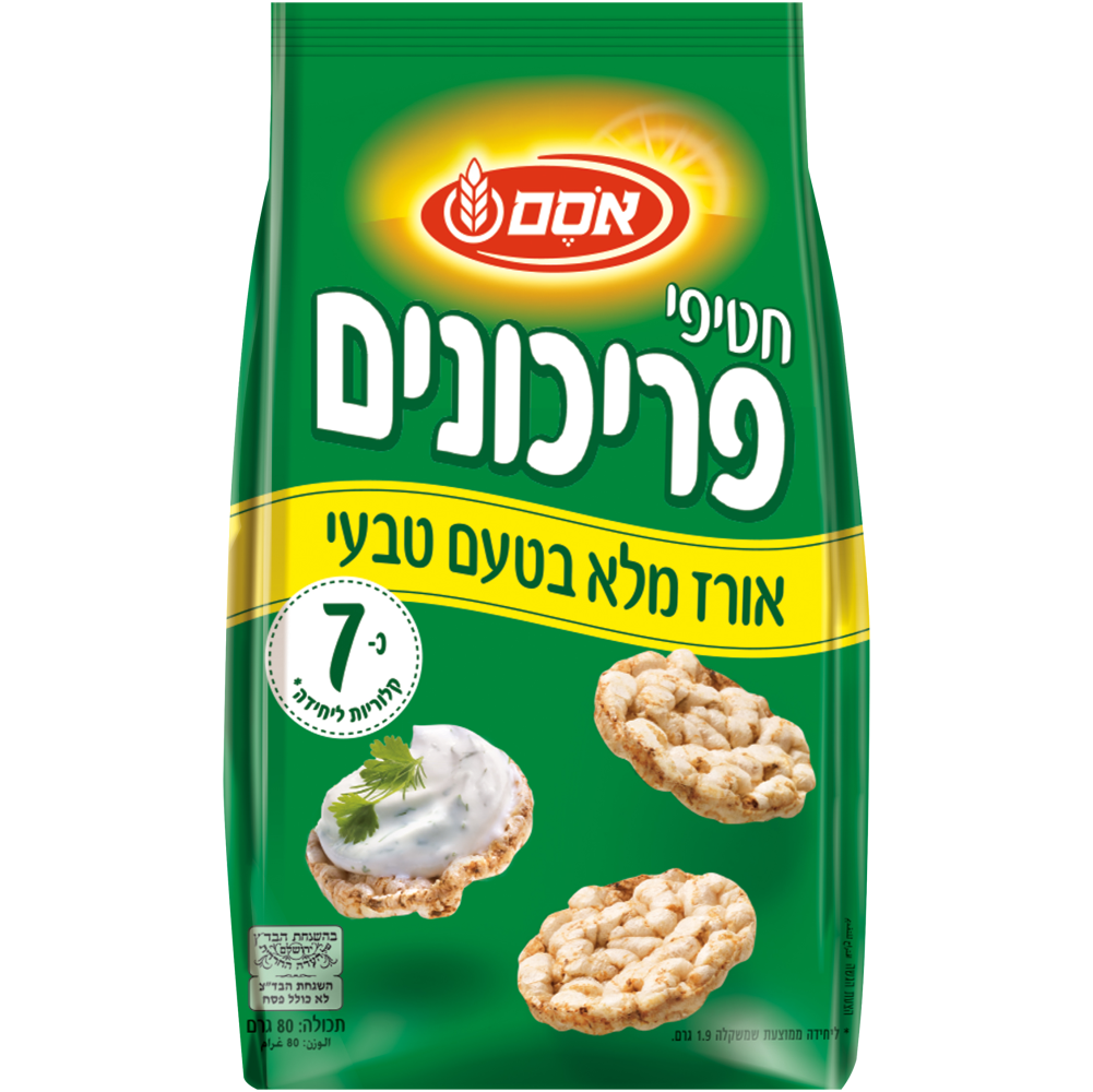 חטיפי פריכונים טבעי 80ג -אסם