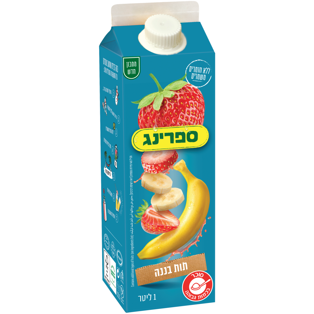 ספרינג תות בננה 1ל קרטוני