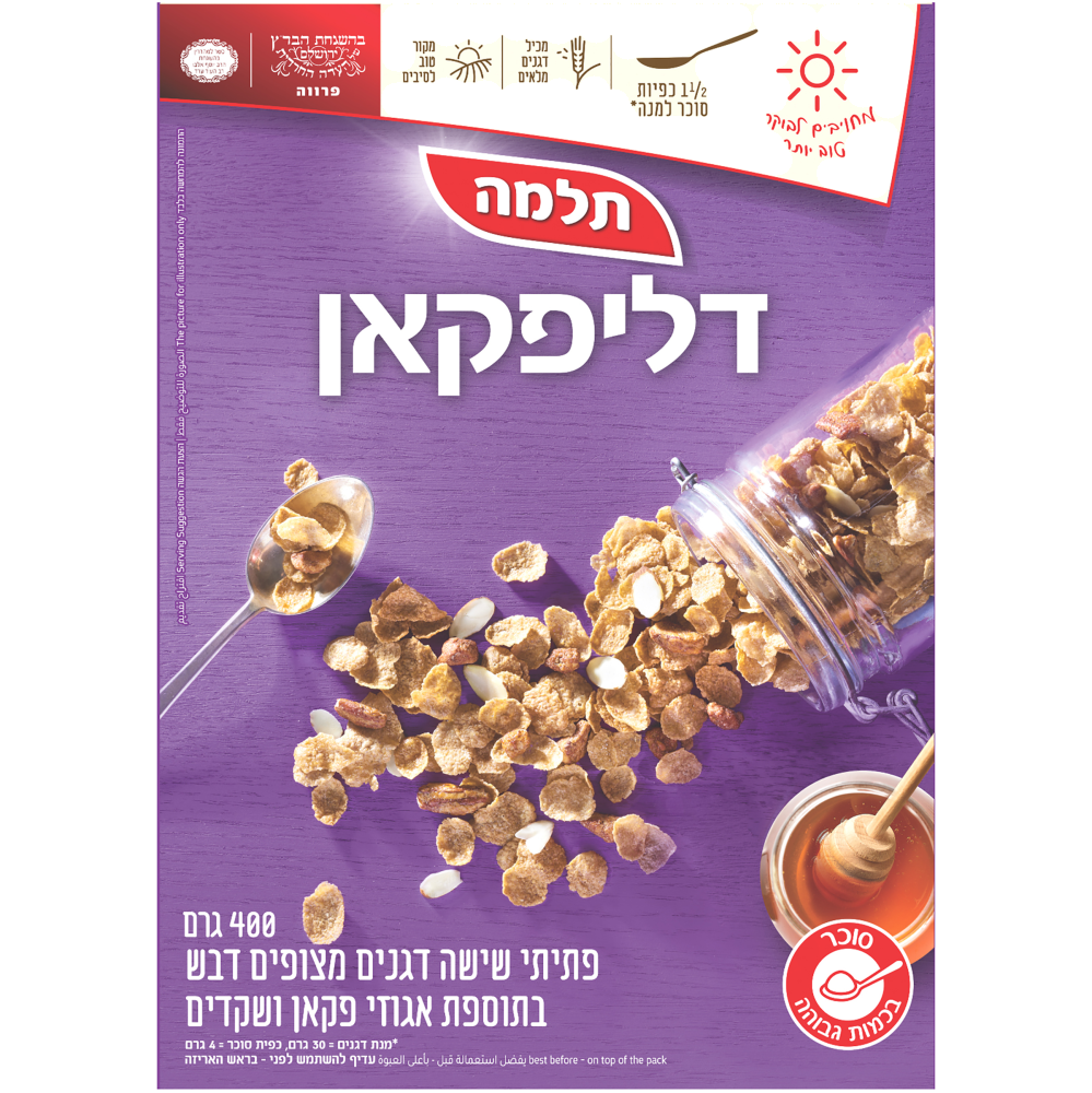 דגני בוקר דליפקאן דבש 400ג תלמה