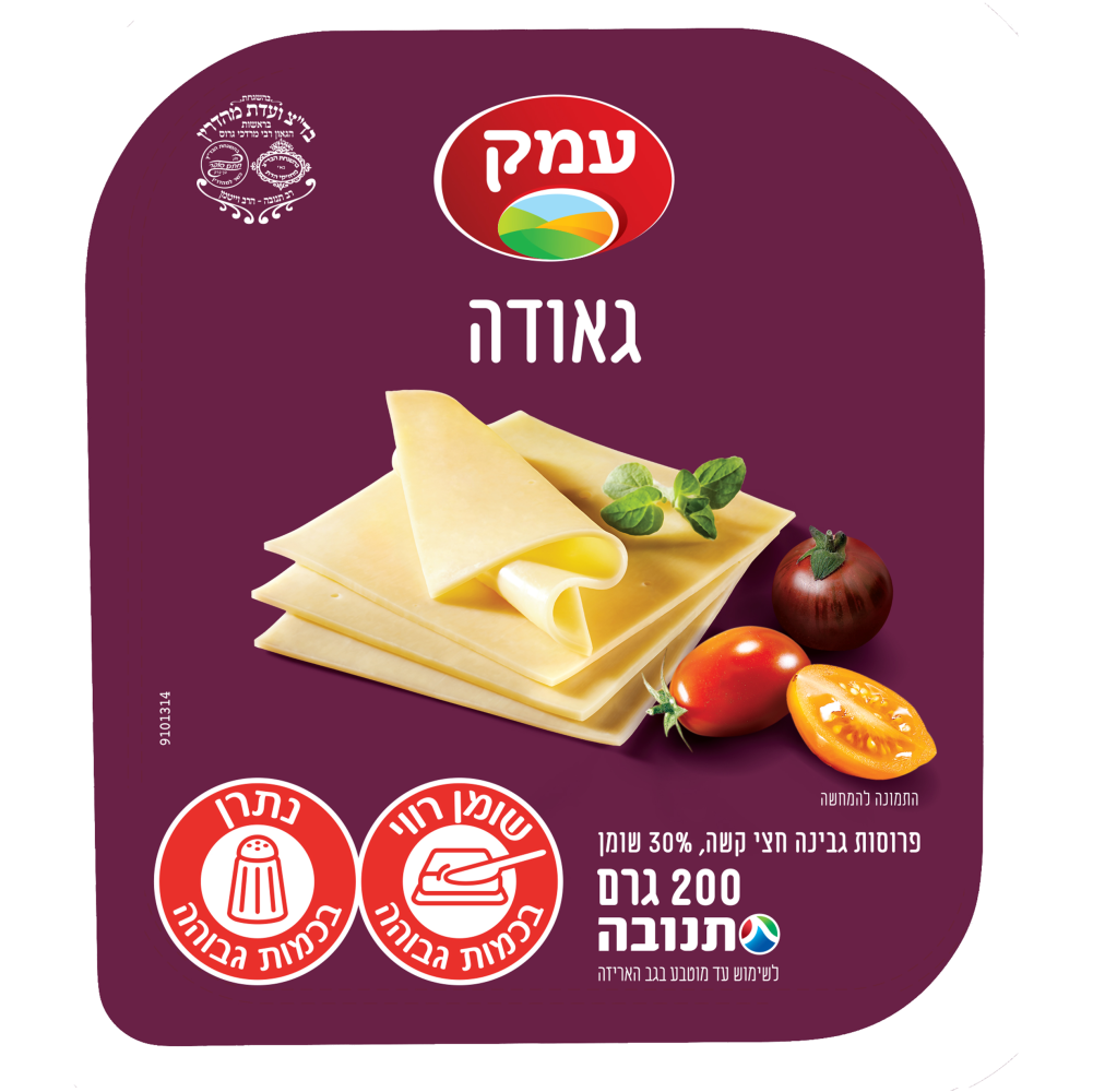 גבינת גאודה עמק30% 200ג