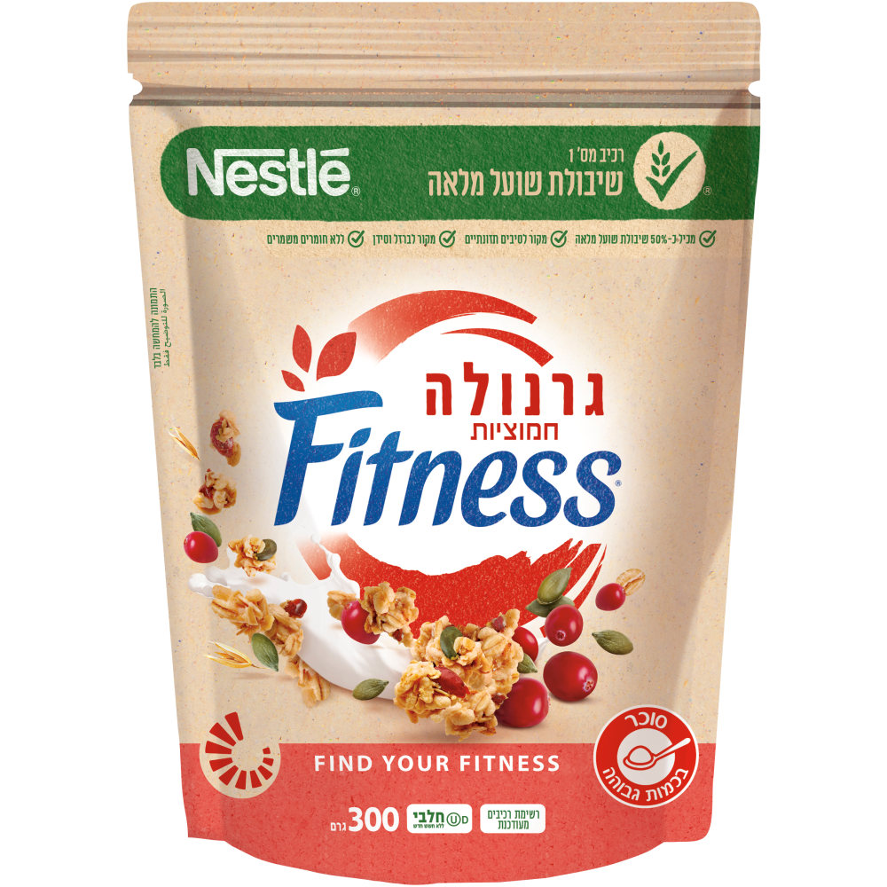 פיטנס גרנולה חמוציות300ג